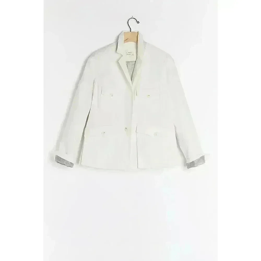 Anthropologie Neve Utility Jacket White Size 8‎